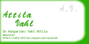 attila vahl business card